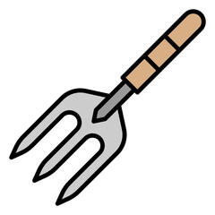 Illustration of Farming Fork Filled Icon