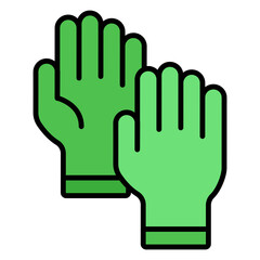Illustration of Hand Gloves Filled Icon