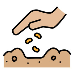 Illustration of Growing Seeds Filled Icon