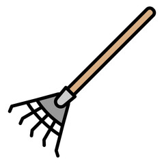 Illustration of Rake Filled Icon