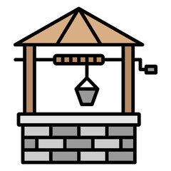 Illustration of Water well Filled Icon