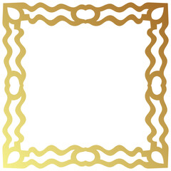 abstract square frame Vintage golden lines, borders and corners on white background.