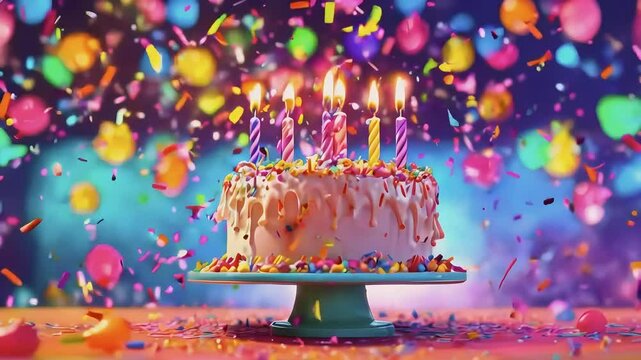 birthday cake with candles