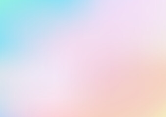 朝焼けの空をイメージしたブルー、ピンク、オレンジ、黄色のグラデーション背景ベクターイラスト　A4サイズ横