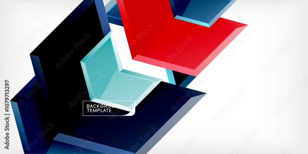 Poster Vector 3d arrow techno design template