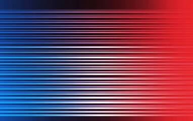Obraz premium A neon-style red and blue vector background featuring horizontal lines of light, designed in flat style. 