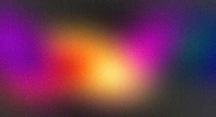 Abstract light pastel colors grainy background. Smooth blue purple pink orange color noisy gradient, vibrant color flow, glowing, bright, shine, noise texture, backdrop