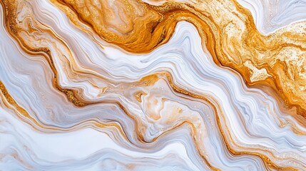 Fototapeta premium Gold fluid art marbling Concept. Elegant Gold and White Marbled Abstract Background