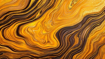 Gold fluid art marbling Concept. Golden Marbled Pattern with Flowing Texture