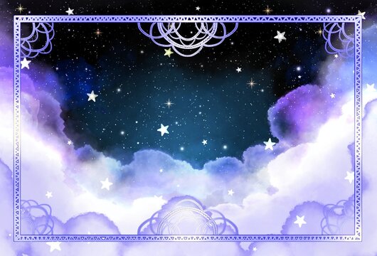 メルヘンファンタジーな風景背景★バテンレースのフレーム付♫カードにも