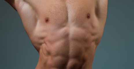 Muscular male torso Six pack. Perfect abs, shoulders, and chest. Close up Abs. Closeup torso. Ab....