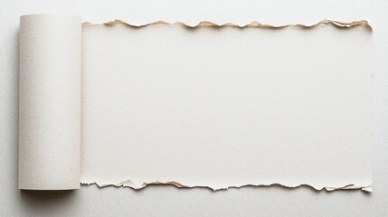 Light gray kraft paper Concept. Minimalist Gray Kraft Paper with Torn Edge Layout