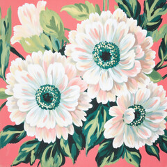 Exquisite Elegant Oil Painting Floral Illustrations