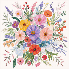 Exquisite Elegant Oil Painting Floral Illustrations