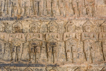 Bas-relief sculpture at Kravan temple, Siem Reap, Cambodia.