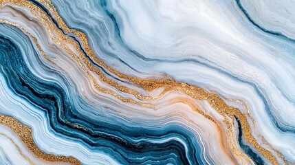 Obraz premium Golden marble Concept. Subtle Gold Streaks on Textured Blue Background