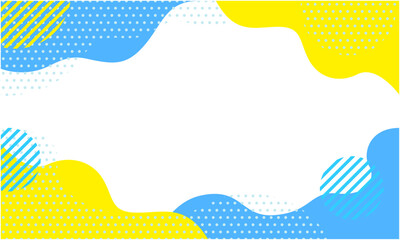 ポップな幾何学模様の背景素材 04 水色 青 黄色