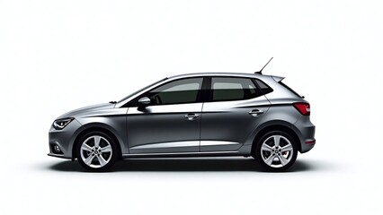 Sleek modern car with metallic gray finish and sportiness