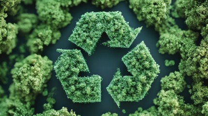 Recycling Symbol Made of Trees