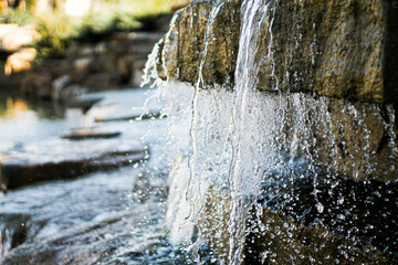 water flowing from a fountain