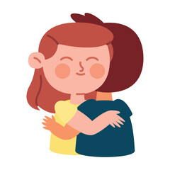 cartoon childrens characters hugging