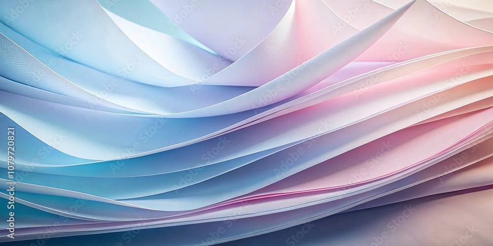 Wall mural abstract swirling layers of pastel paper creating a delicate and textured background