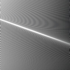 Black and white stripes curve line pattern vector image