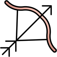 archery vector black outline icon design