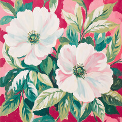 Stunning Abstract Elegant Oil Painting Floral Illustrations