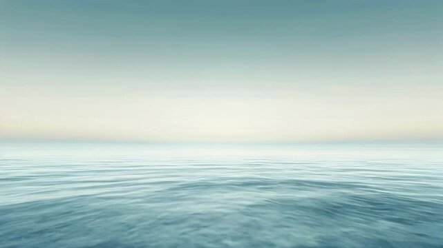 Minimalist scene of a tranquil ocean with gentle ripples and a soft gradient sky, evoking peace and open space.