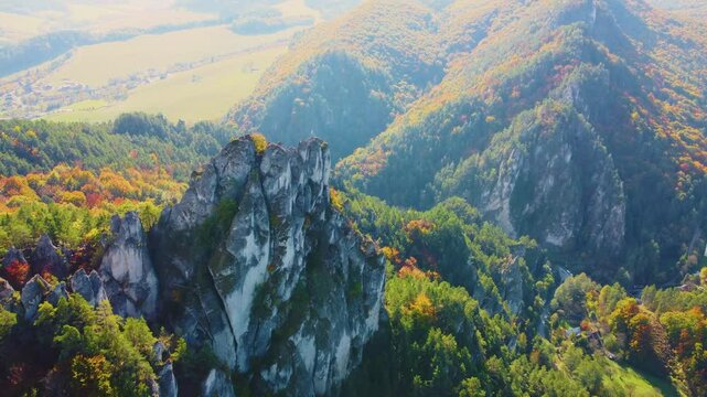 Aerial View of Sulovske Skaly, Slovakia &ndash; Rocks, Forest, and Drone Footage