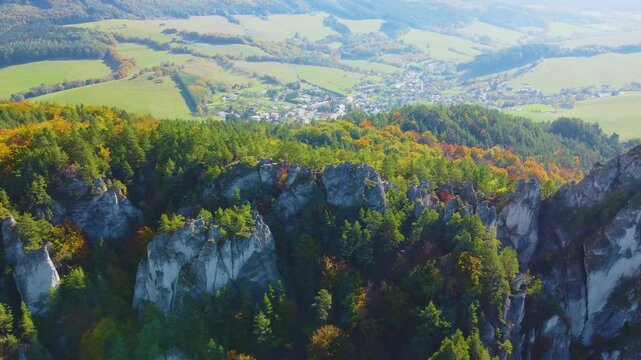 Aerial View of Sulovske Skaly, Slovakia &ndash; Rocks, Forest, and Drone Footage