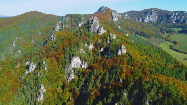 Aerial View of Sulovske Skaly, Slovakia &ndash; Rocks, Forest, and Drone Footage