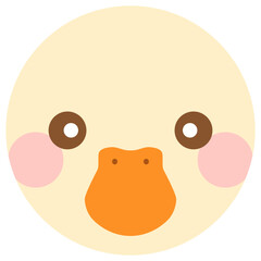 かわいいアヒルのイラスト 顔 ベクター素材