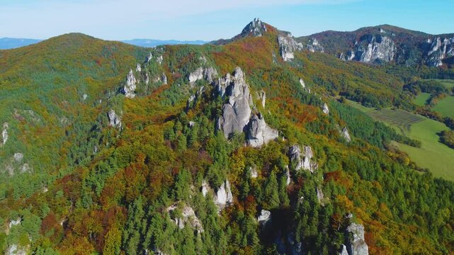 Aerial View of Sulovske Skaly, Slovakia &ndash; Rocks, Forest, and Drone Footage