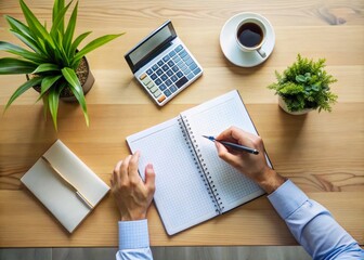 A bird's-eye view captures the intricate dance of hands working through figures and notes.