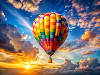 Obraz premium A breathtaking view awaits from the tranquil serenity of a hot air balloon.