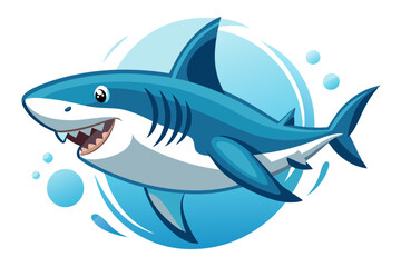 Shark Swimming | isolated vector illustration on white background