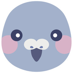 かわいい鳩のイラスト 顔 ベクター素材