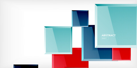 Obraz premium Colorful squares with reflections abstract background design. Vector Illustration For Wallpaper, Banner, Background, Card, Book Illustration, landing page