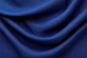 Fototapeta premium Blue Linen Textile Background - Natural Cotton Fabric Texture for Banner or Panorama