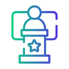 Fototapeta premium public speaking Line Gradient Icon