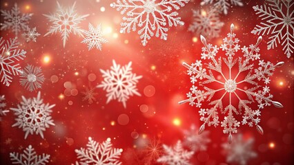 A Festive Winter Wonderland with Glimmering Snowflakes and Bokeh Lights