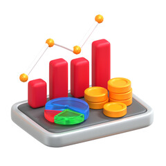 3D Icon - analysis business financial data