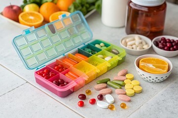 Colorful Pill Organizer - Daily Health Routine