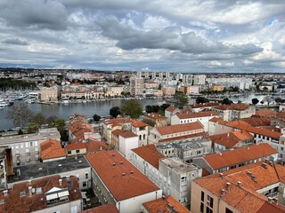 Lookout Bell Tower of St. Anastasia or the view of the old city center of Zadar from the Zadar...