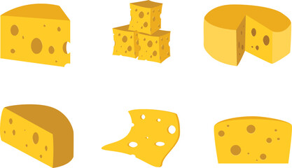 cheese mozarella swiss cheese illustration pack