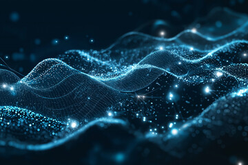 Digital background perfect for tech processes, neural networks, artificial intelligence, data transfer and encryption, digital archives,wave,hologram.
