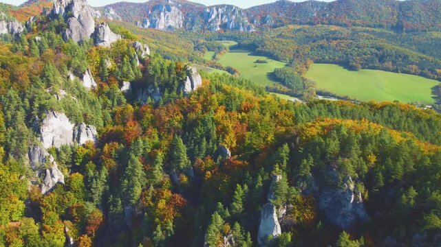 Aerial View of Sulovske Skaly, Slovakia &ndash; Rocks, Forest, and Drone Footage
