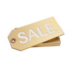 Luxury Gold Sale Tag, Concept for Exclusive Discount Offers and Black Friday Promotion.